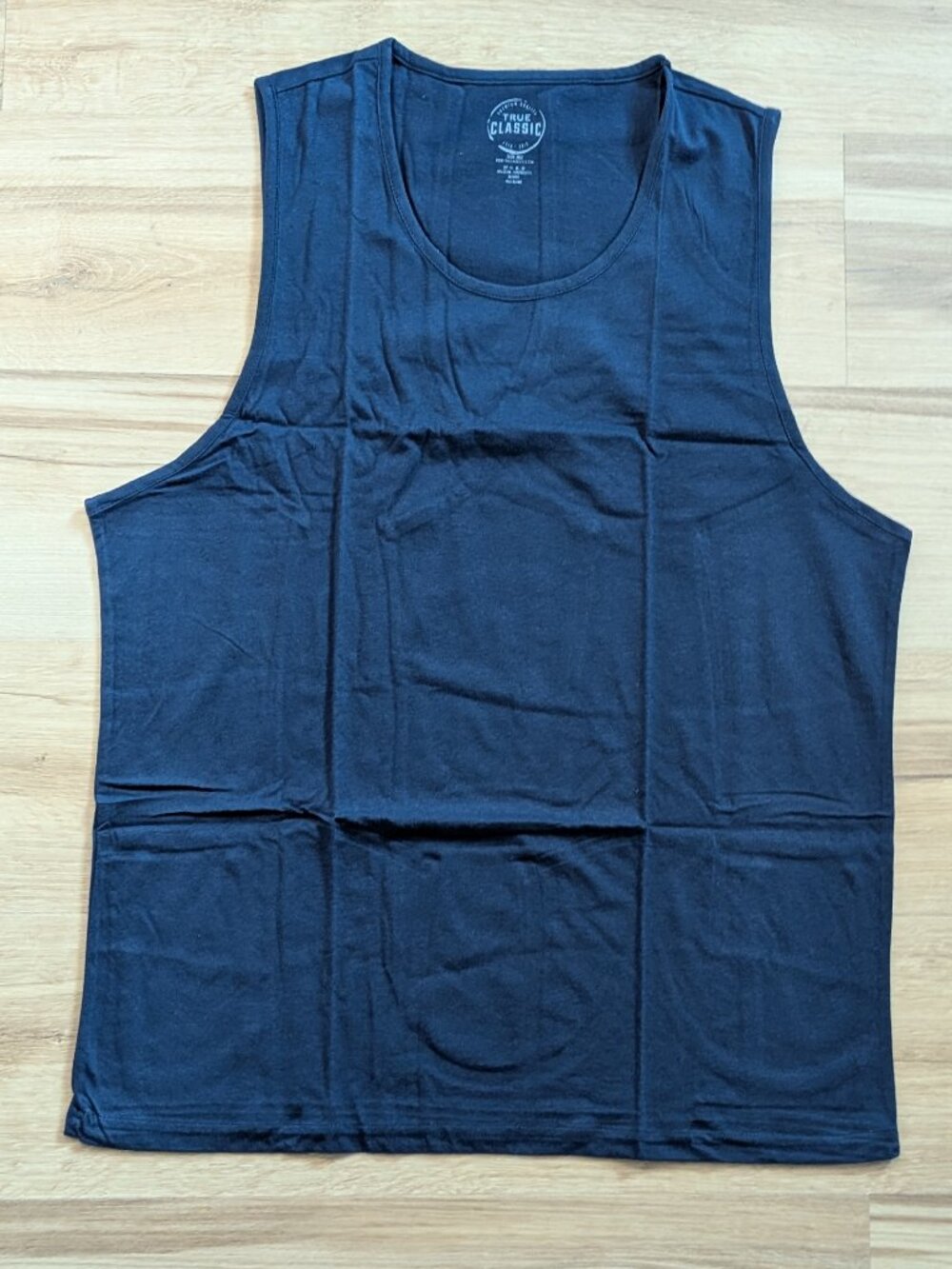 NWT True Classic Crewneck Tank Top XL Navy Cotton Blend Tee